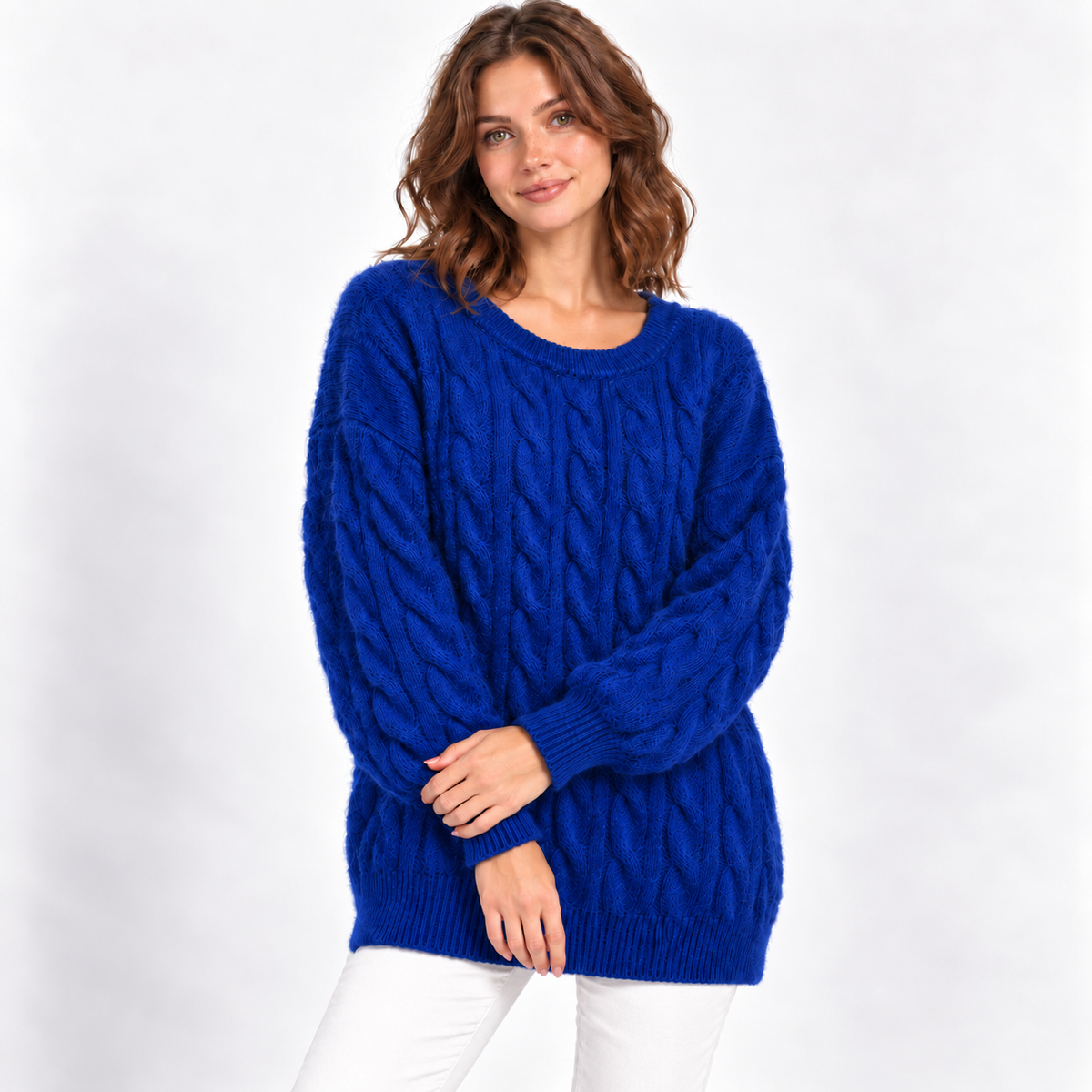Oversized Chunky Soft Fluffy 3D Textured Cable Knit Jumper