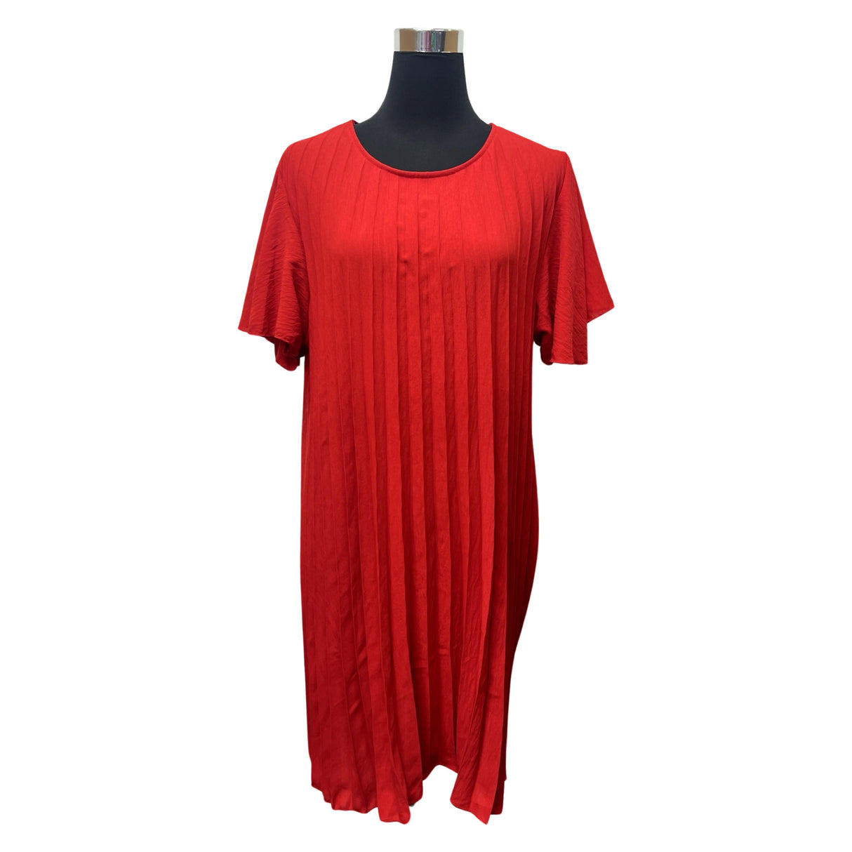 PLEATED MIDI DRESS SUPER FLOWING WITH FLUTTER SLEEVES PERFECT LENGTH FOR SUMMER