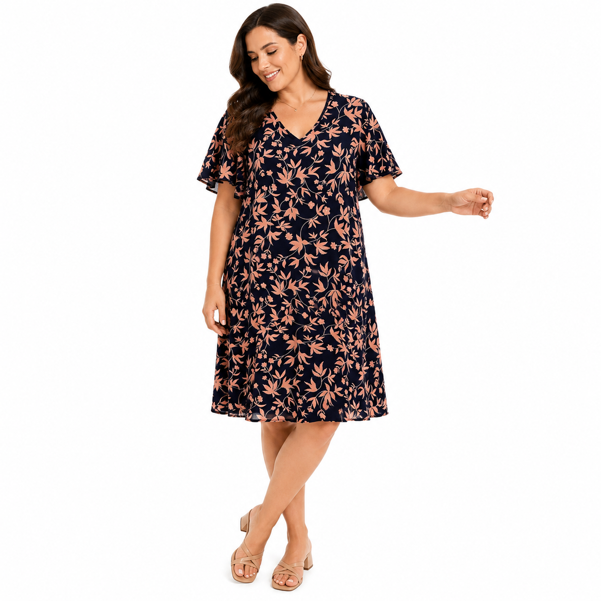 Women's Sparkle Floral Midi Dress - UK Size 12-22