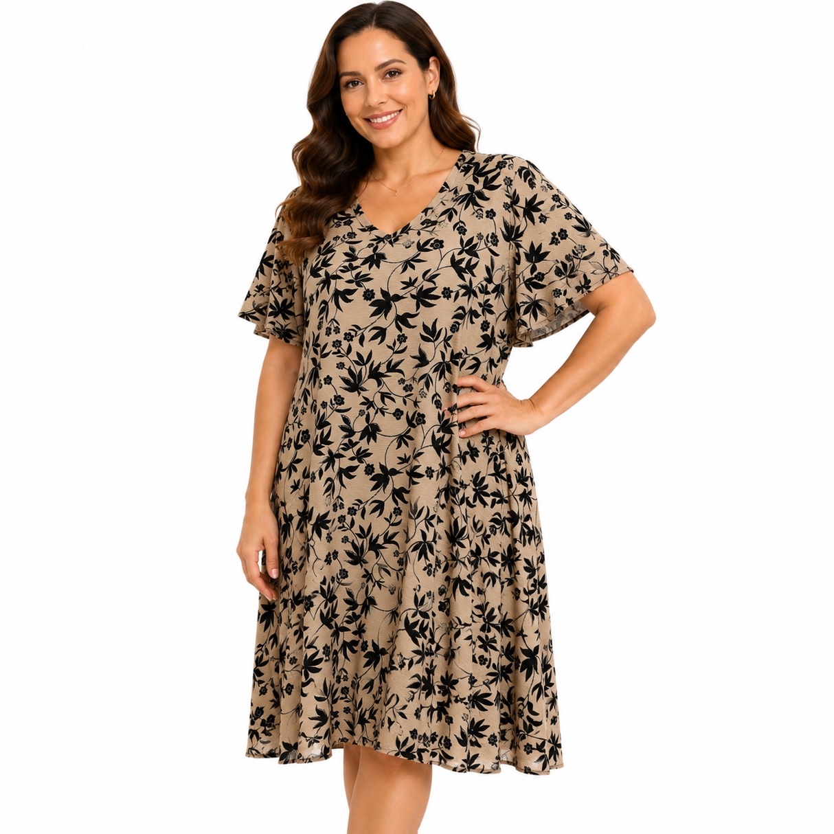Women's Sparkle Floral Midi Dress - UK Size 12-22