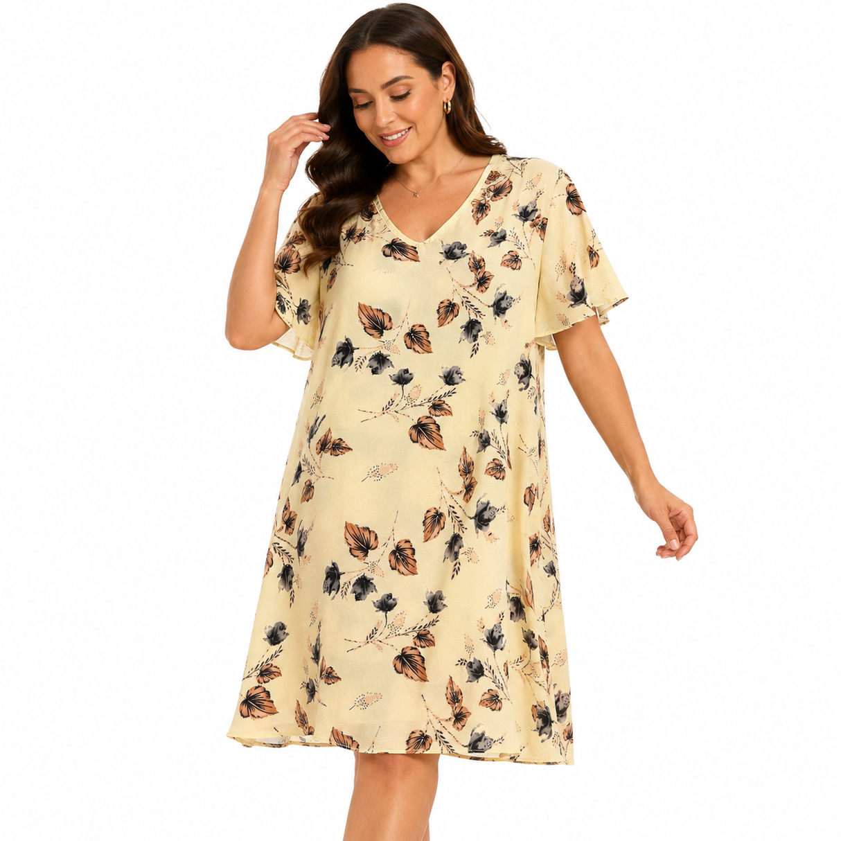 Women's Sparkle Floral Midi Dress - UK Size 12-22