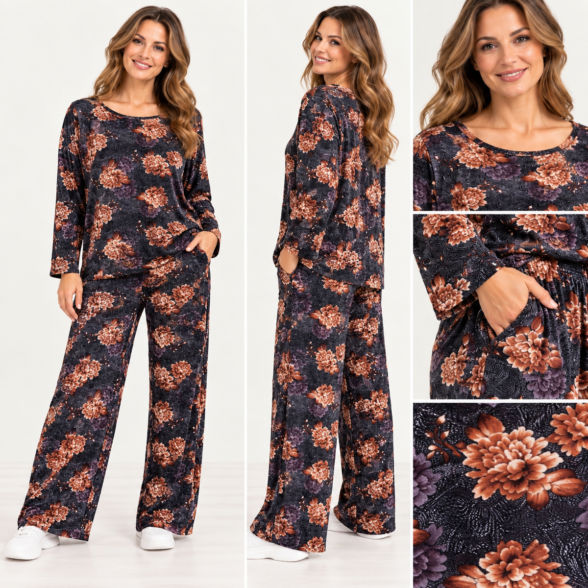 Comfort Valvet Feel Lounge Co-ord Sets ONE SIZE FITS ALL 12-24
