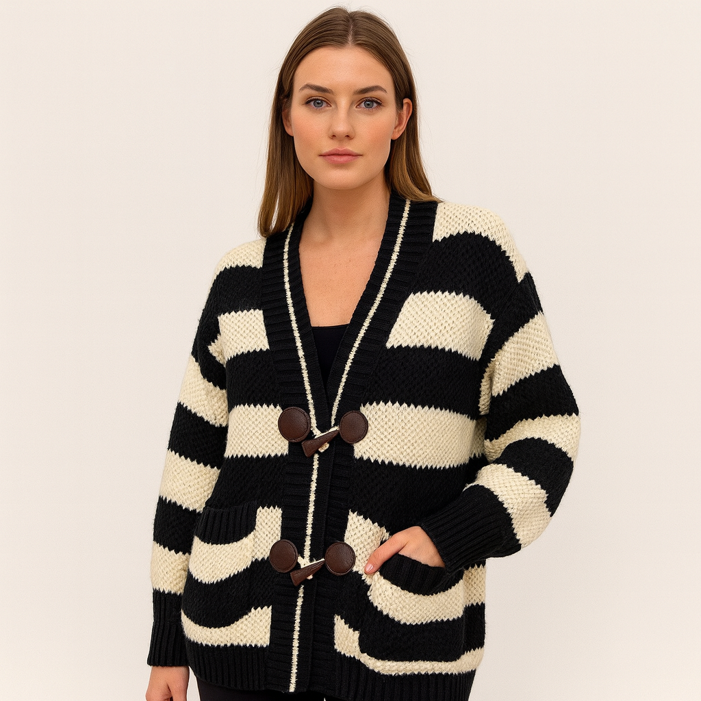 Oversized Chunky Knit Ladies Cardigan One Size Fits All UK Size 12-22
