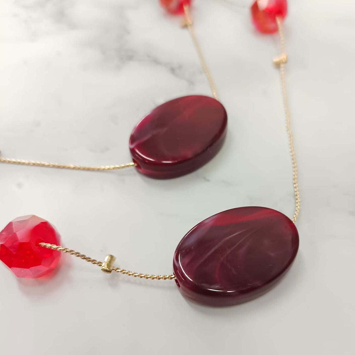 Oval Beaded Necklace