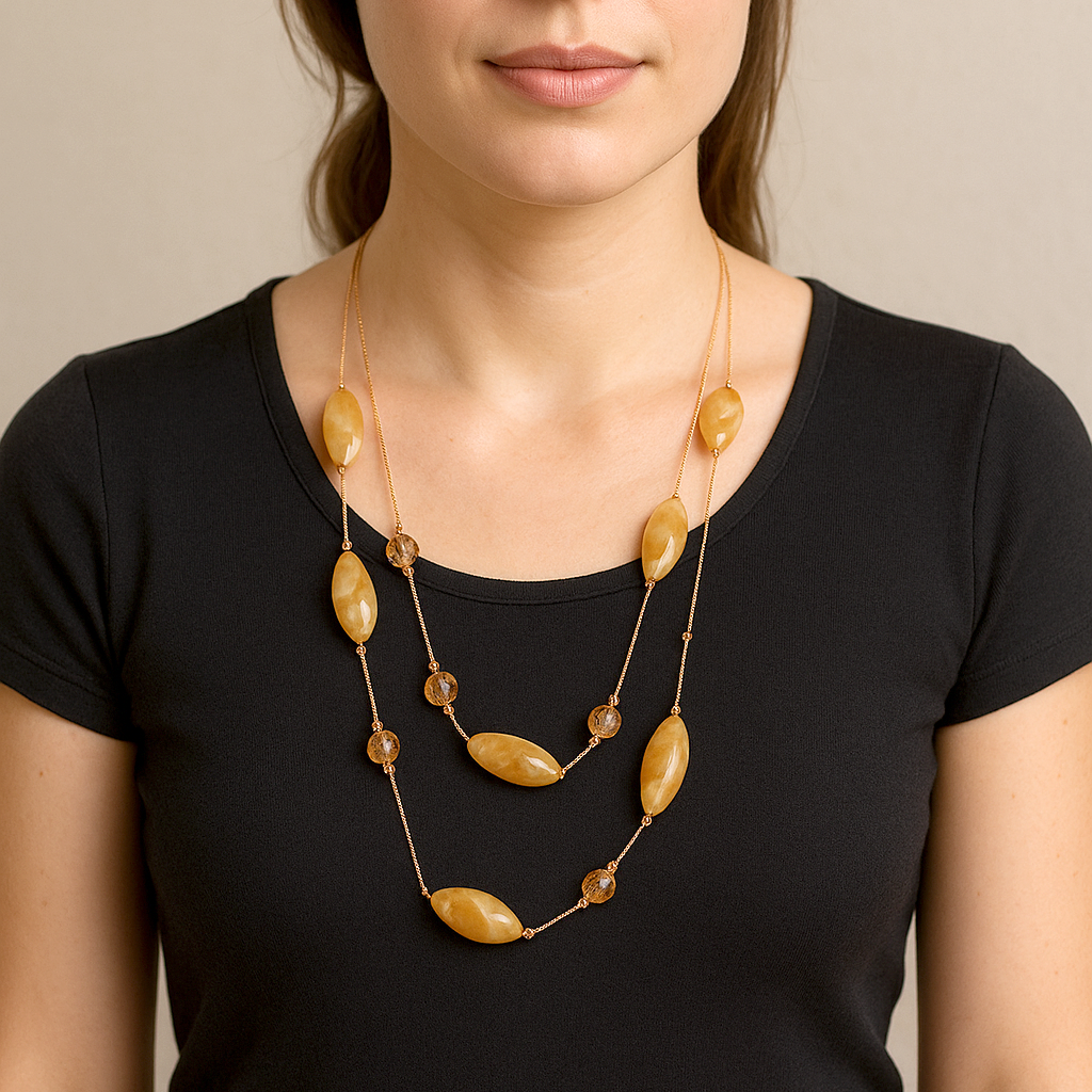 Elegant Double-Layer Beaded Necklace