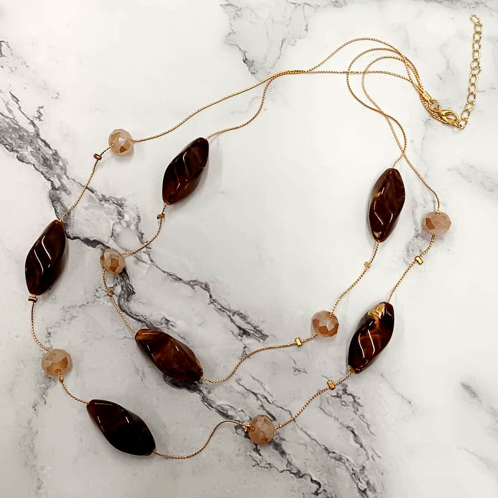 Elegant Double-Layer Beaded Necklace