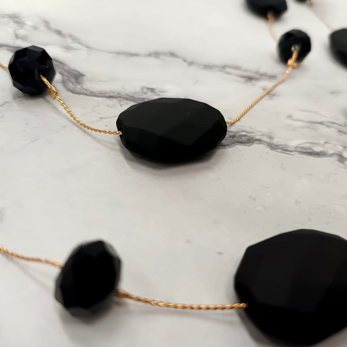 Bold Coral Faceted Bead Layered Necklace