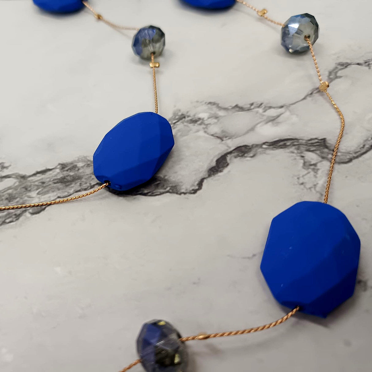 Bold Coral Faceted Bead Layered Necklace