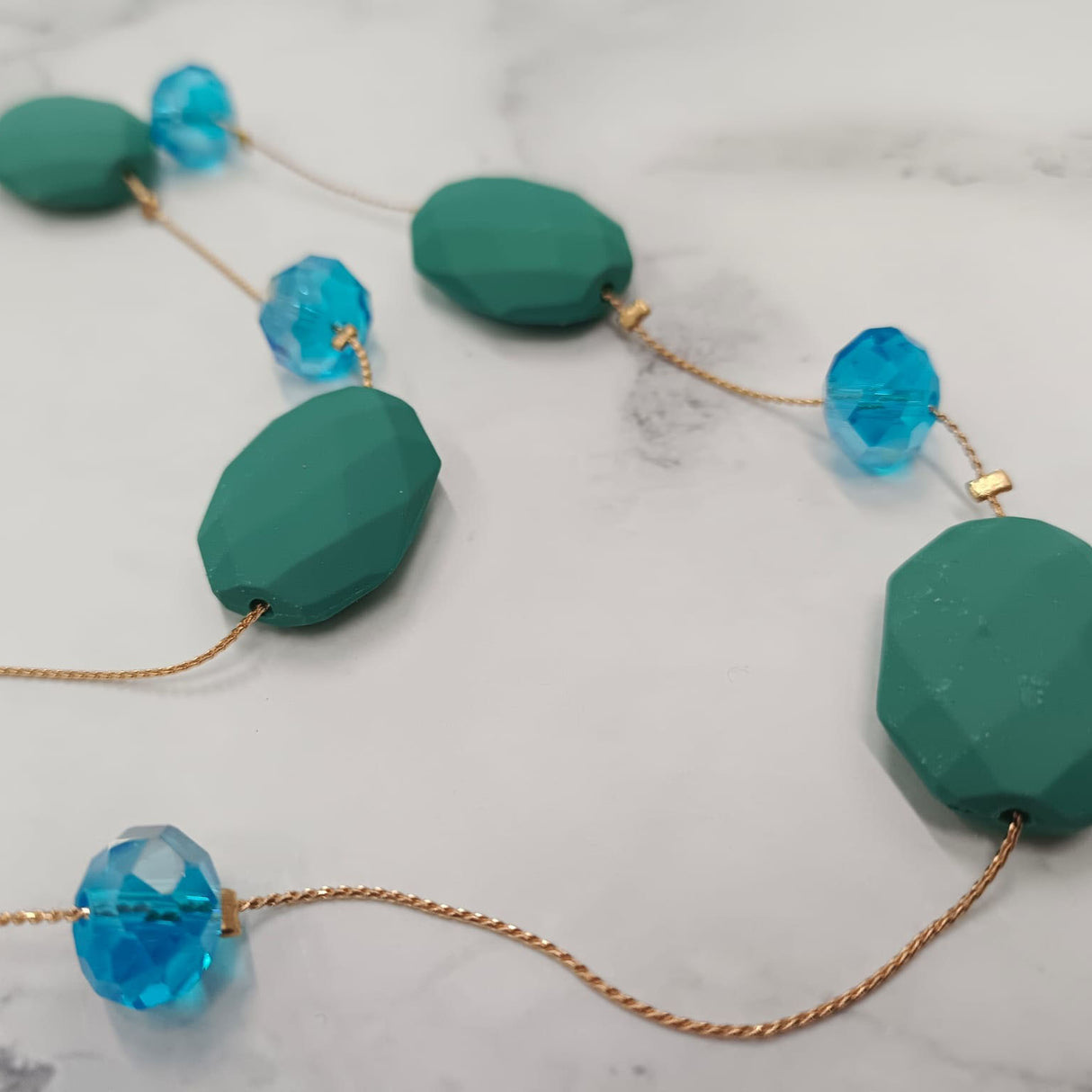 Bold Coral Faceted Bead Layered Necklace