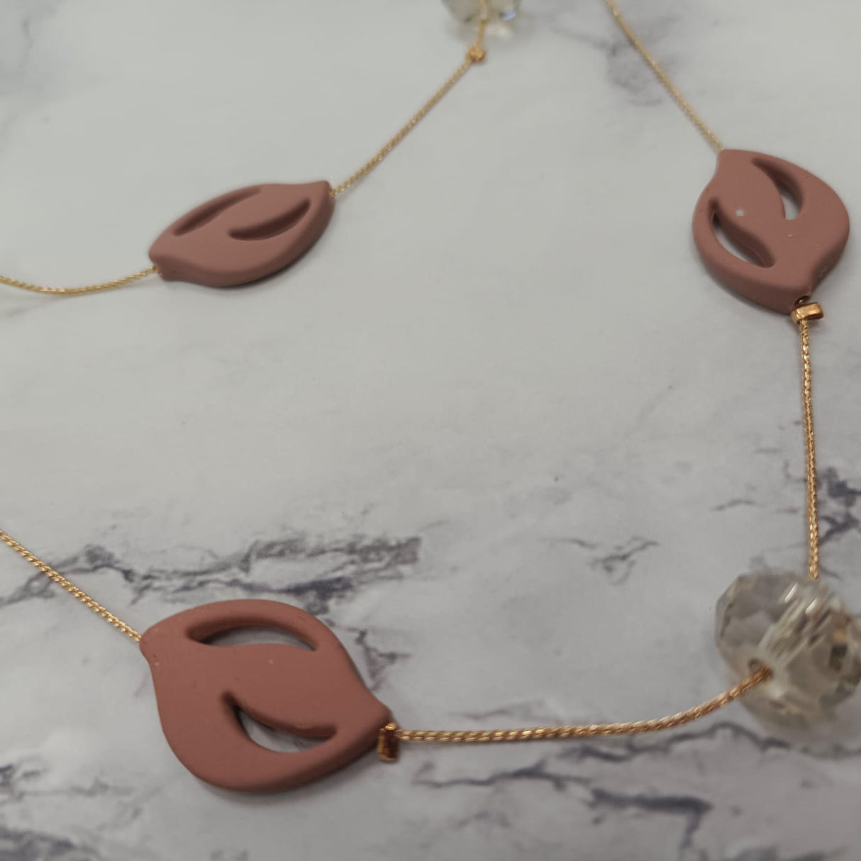 Crimson Petal Bead Double-Layer Necklace