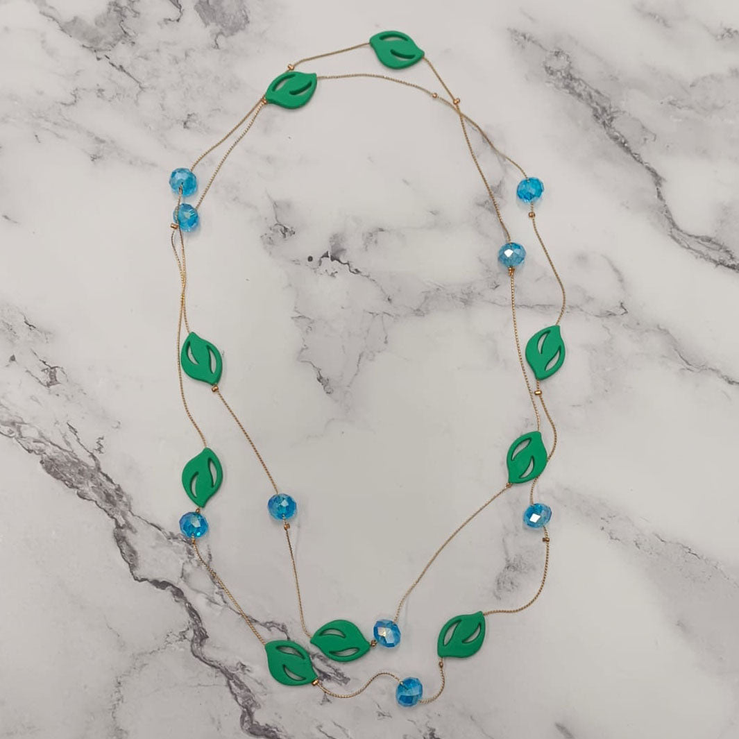 Crimson Petal Bead Double-Layer Necklace