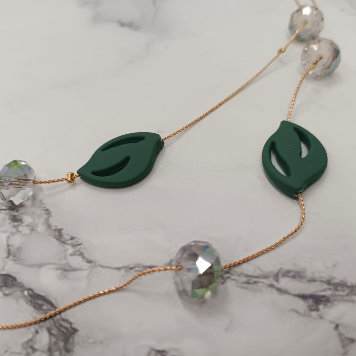 Crimson Petal Bead Double-Layer Necklace