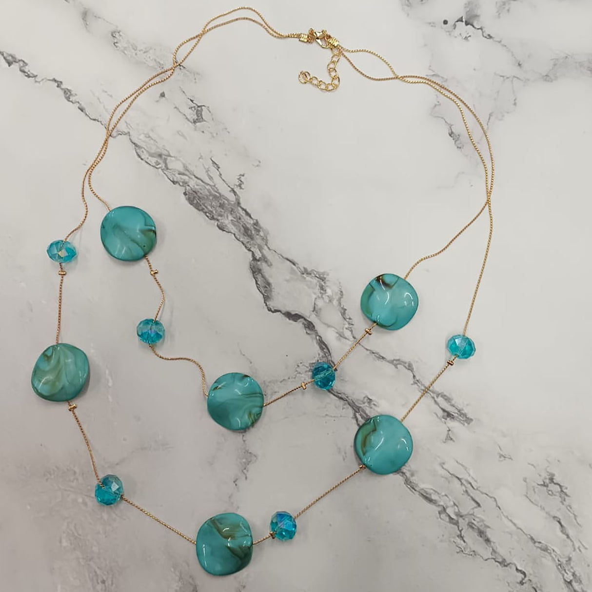 Violet Wave Double-Layer Necklace