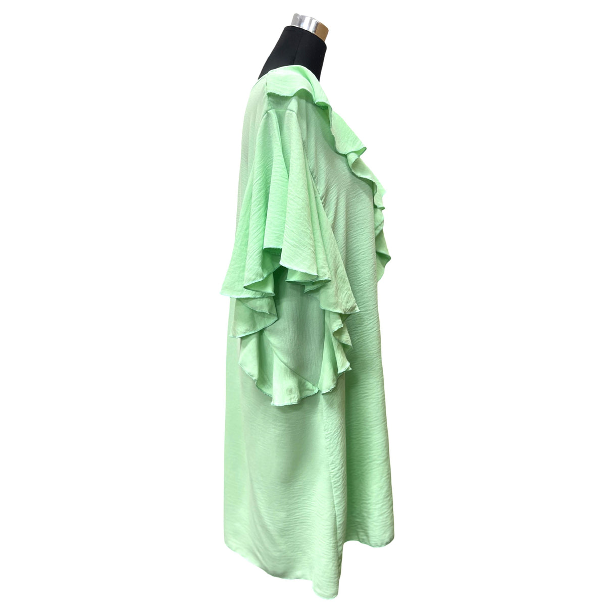RUFFLE MIDI DRESS V-NECK BUTTERFLY RUFFLE HEM ONE SIZE 12-22 Fits All