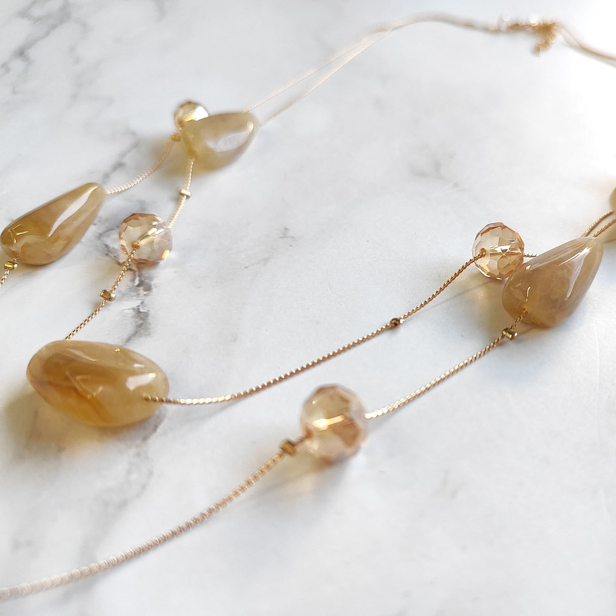 Double-Layer Statement Beaded Necklace