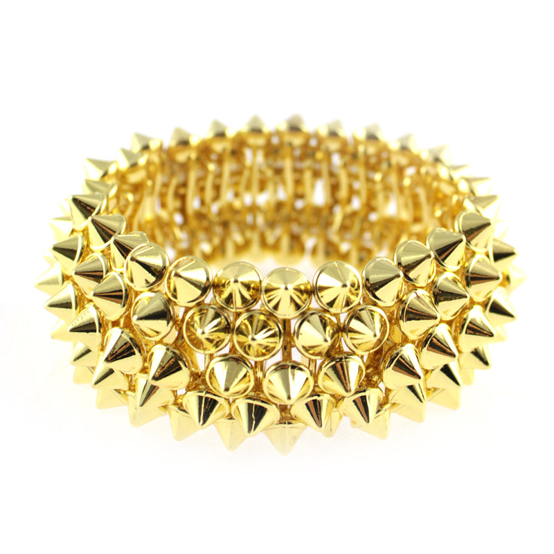 Spike Stretch Bracelet - Gold