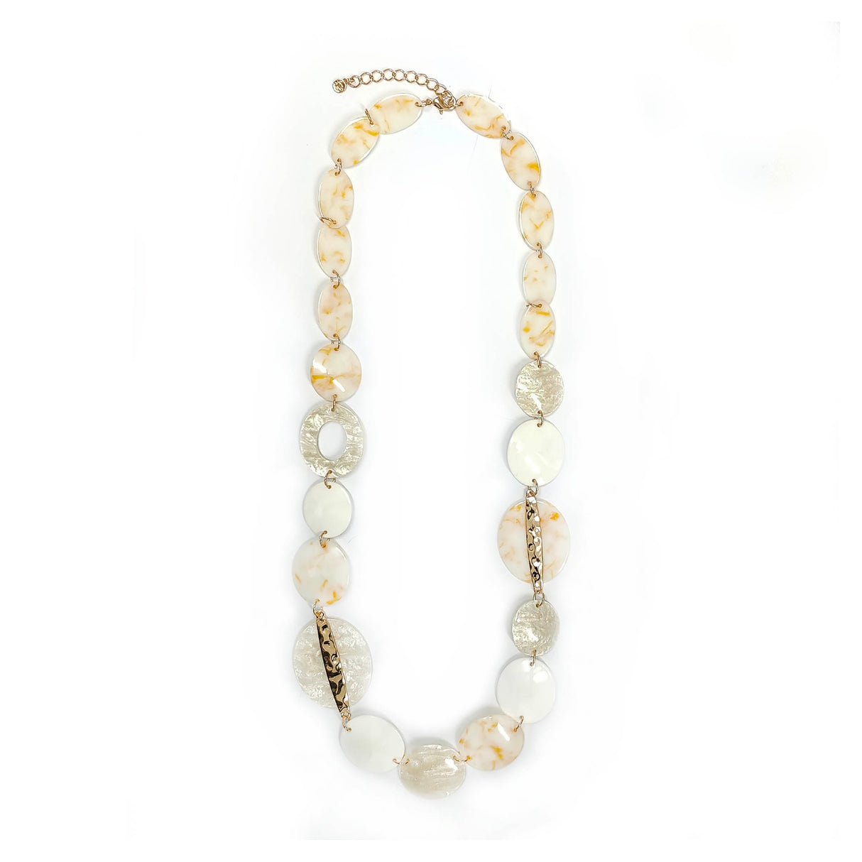 Pebble Stones With Gold Oval Chain Necklace