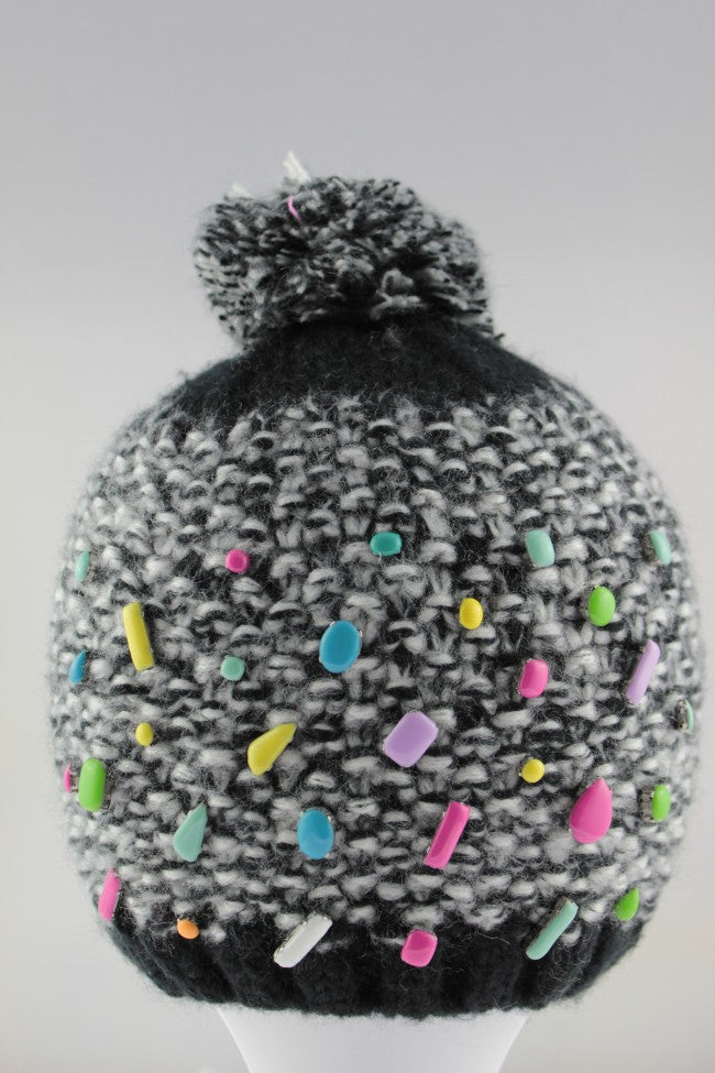 Bits and Pieces Pom Pom Hat - Black