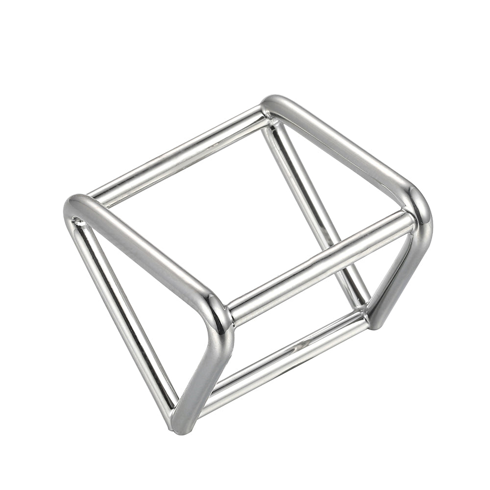 Geometric 3D Triangle Ring - Silver (Gloss Finish)