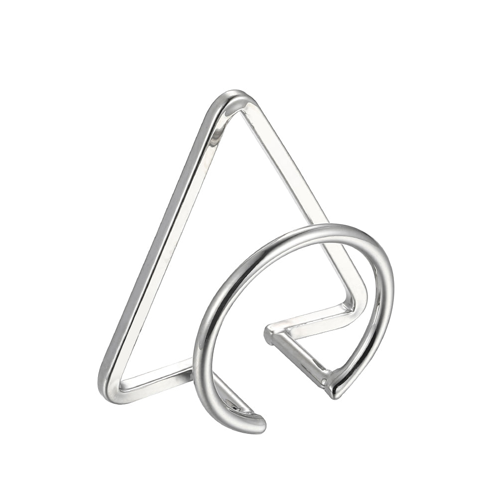 Geometric Triangle Ring - Silver (Gloss Finish)