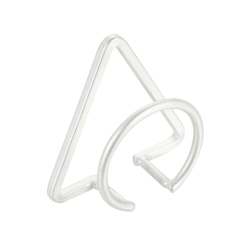 Geometric Triangle Ring - Silver (Matte Finish)