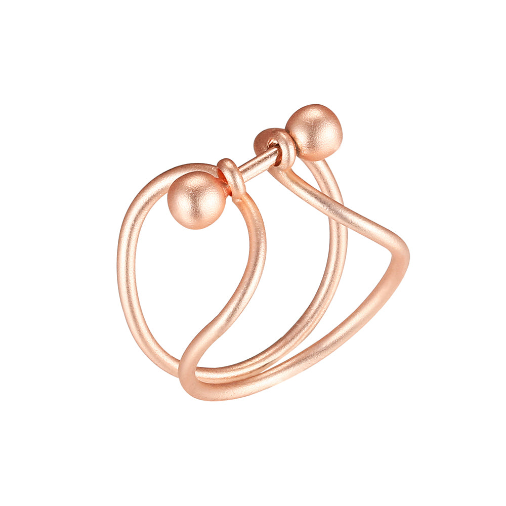 Looped Bar Ring - Rose Gold (Matte Finish)