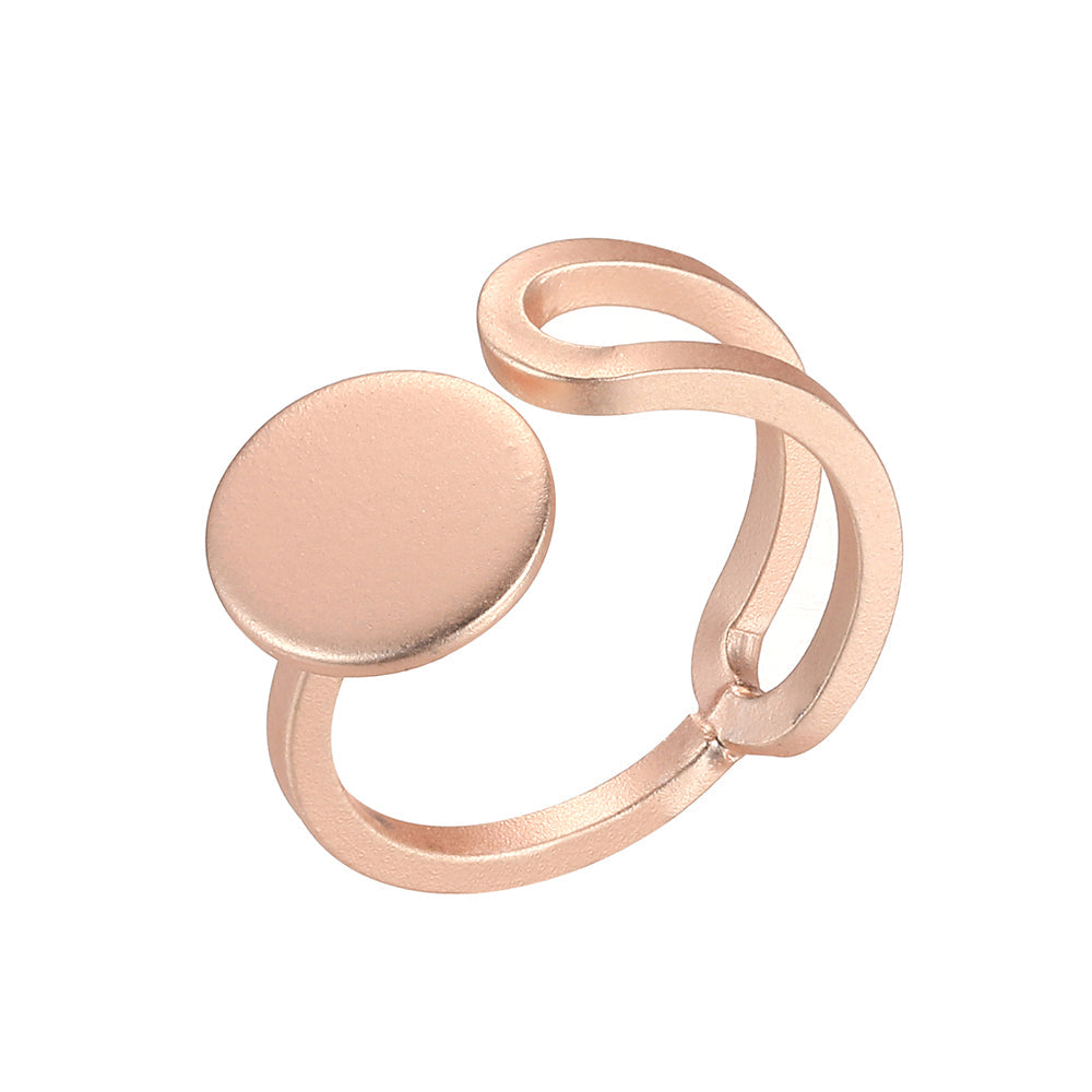 Pressed Circle Oblong Ring - Rose Gold (Matte Finish)