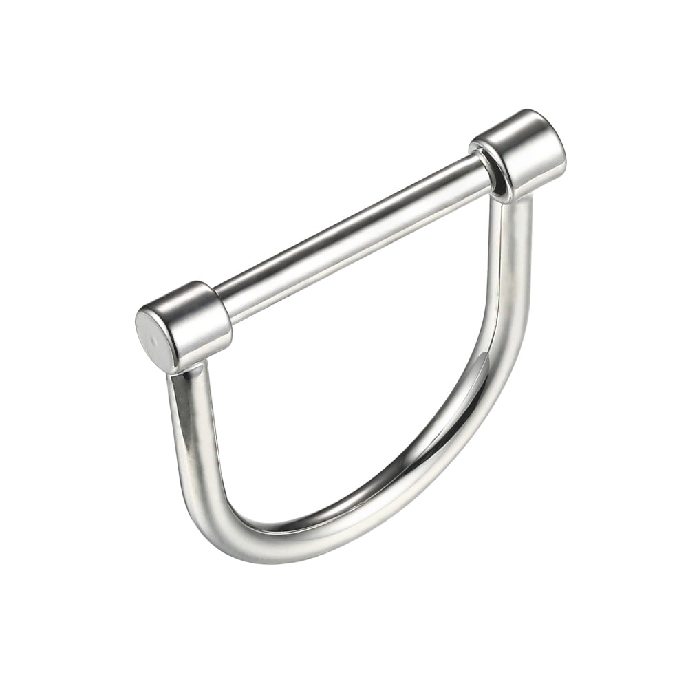 Geometric Horseshoe Shaped Ring - Silver (Gloss Finish)