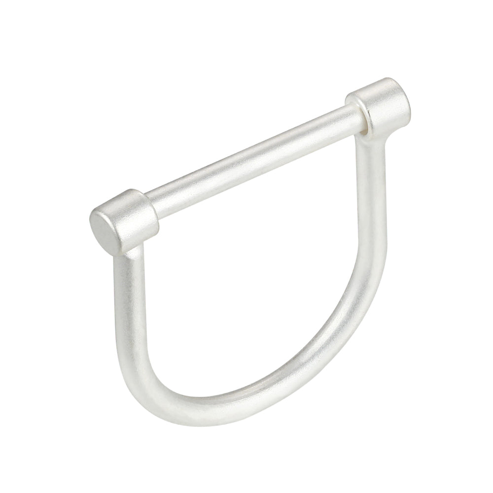 Geometric Horseshoe Shaped Ring - Silver (Matte Finish)