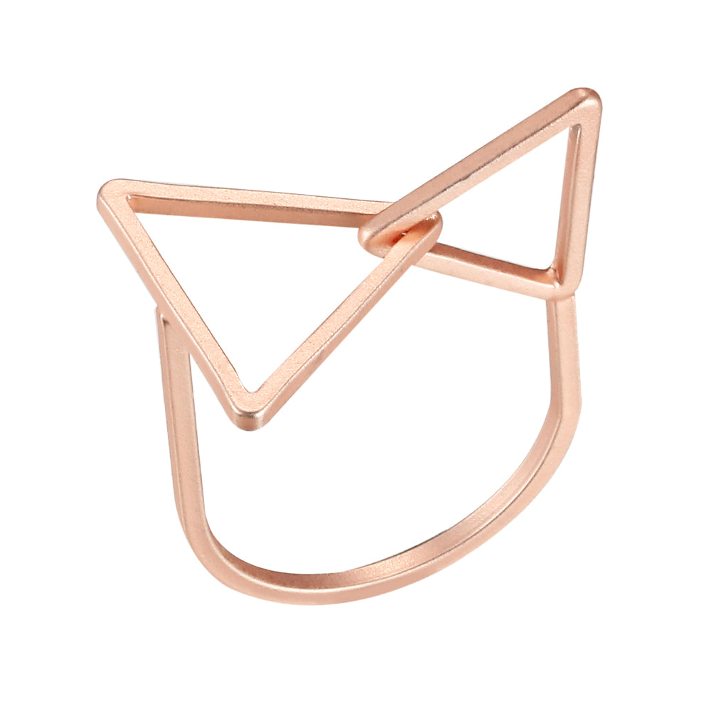Geometric Entwined Triangle Ring - Rose Gold (Matte Finish)