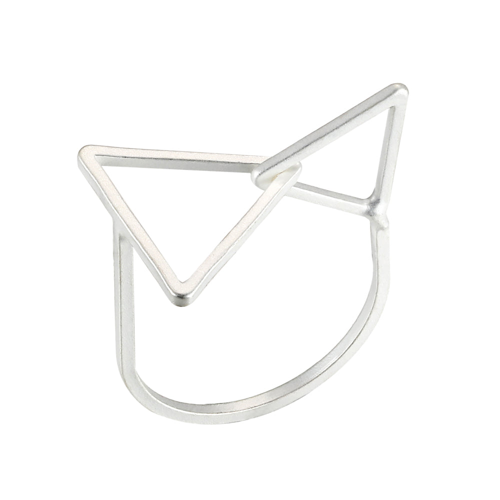 Geometric Entwined Triangle Ring - Silver (Matte Finish)