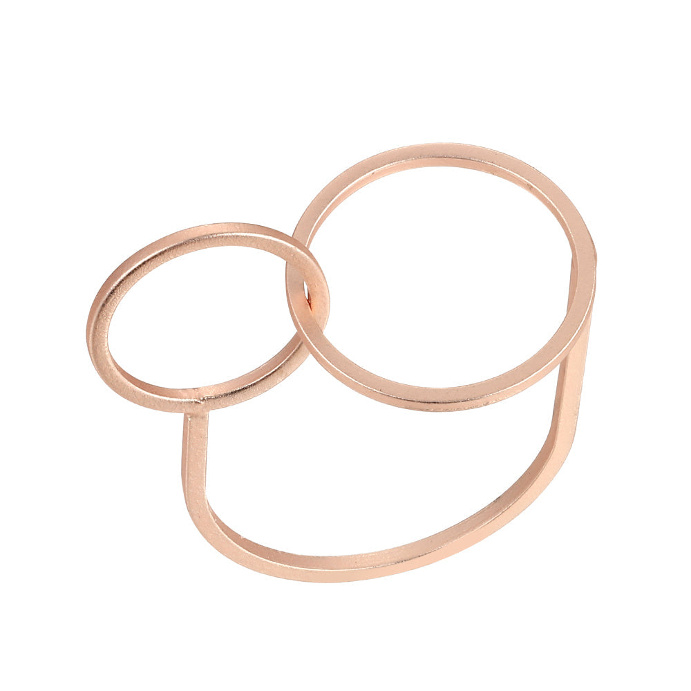 Geometric Entwined Circle Ring - Rose Gold (Matte Finish)