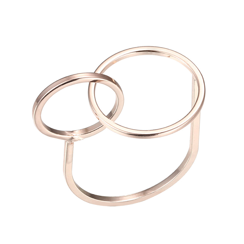 Geometric Entwined Circle Ring - Rose Gold (Gloss Finish)