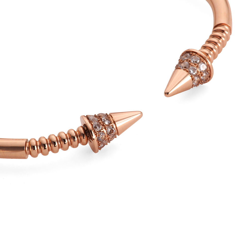 Open Arrow Cuff Bangle - Rose Gold