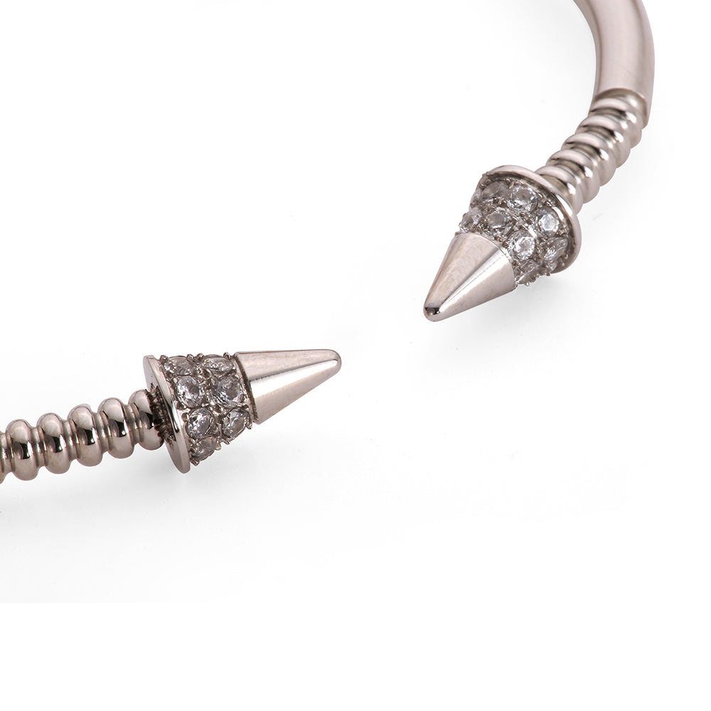 Open Arrow Cuff Bangle - Silver