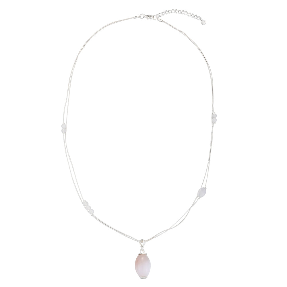 Stone Necklace - Silver (JM18058)