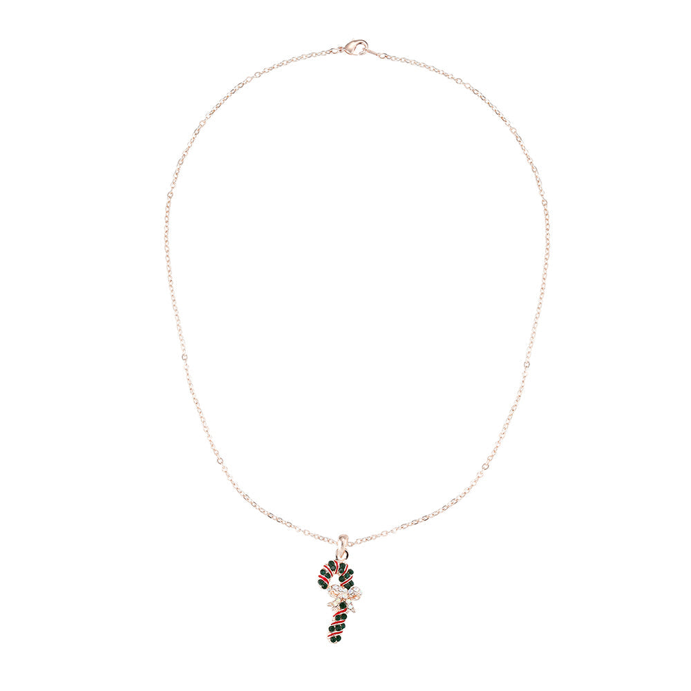 Festive Candy Cane Pendant - Rose Gold