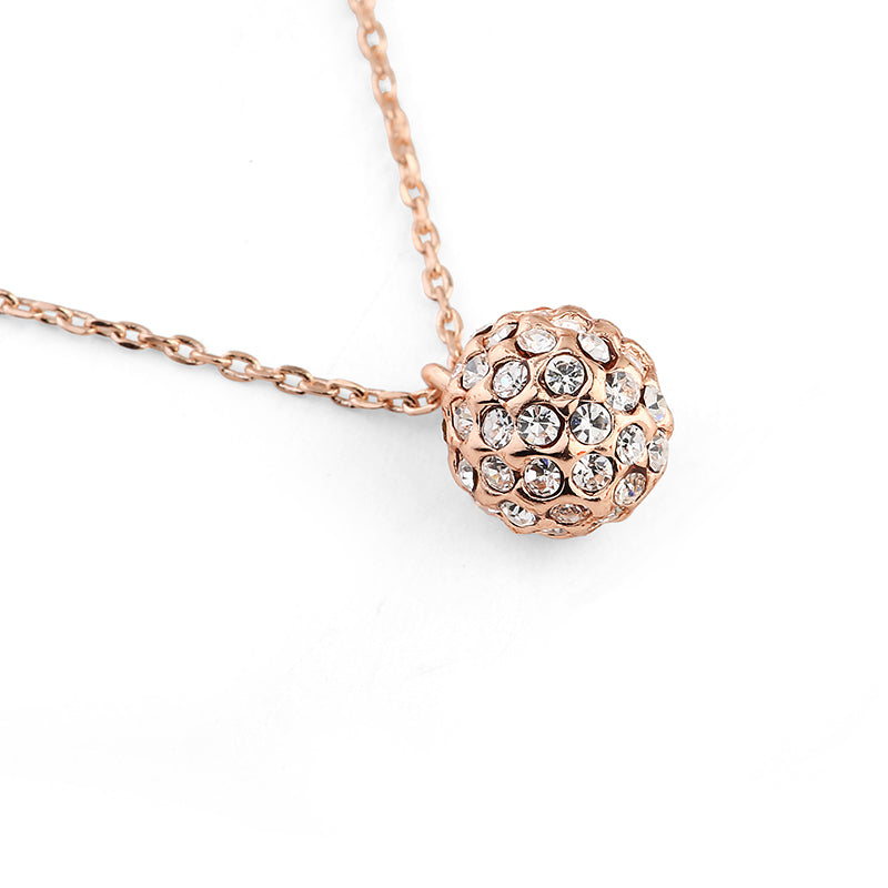 Large Stone Ball Pendant - Rose Gold