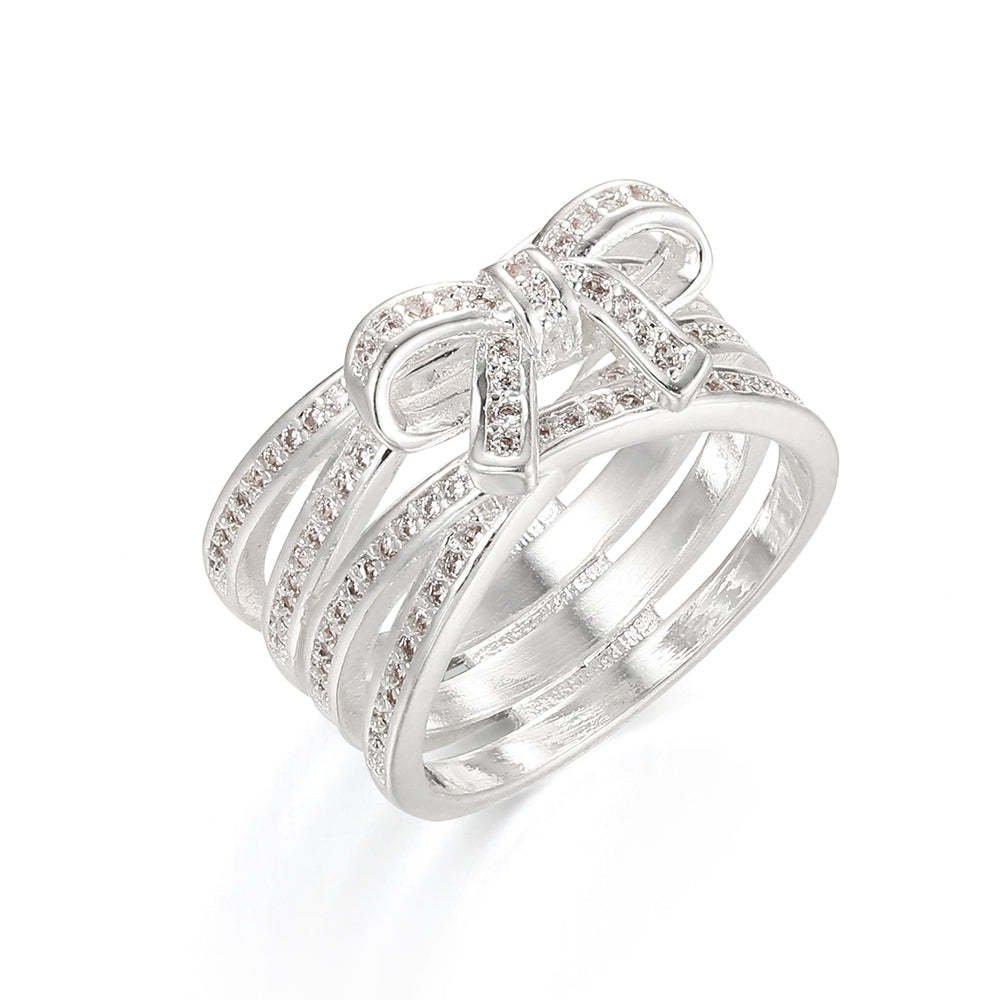 Criss-Cross Wrap Bow Ring - Silver (MG18006SL)