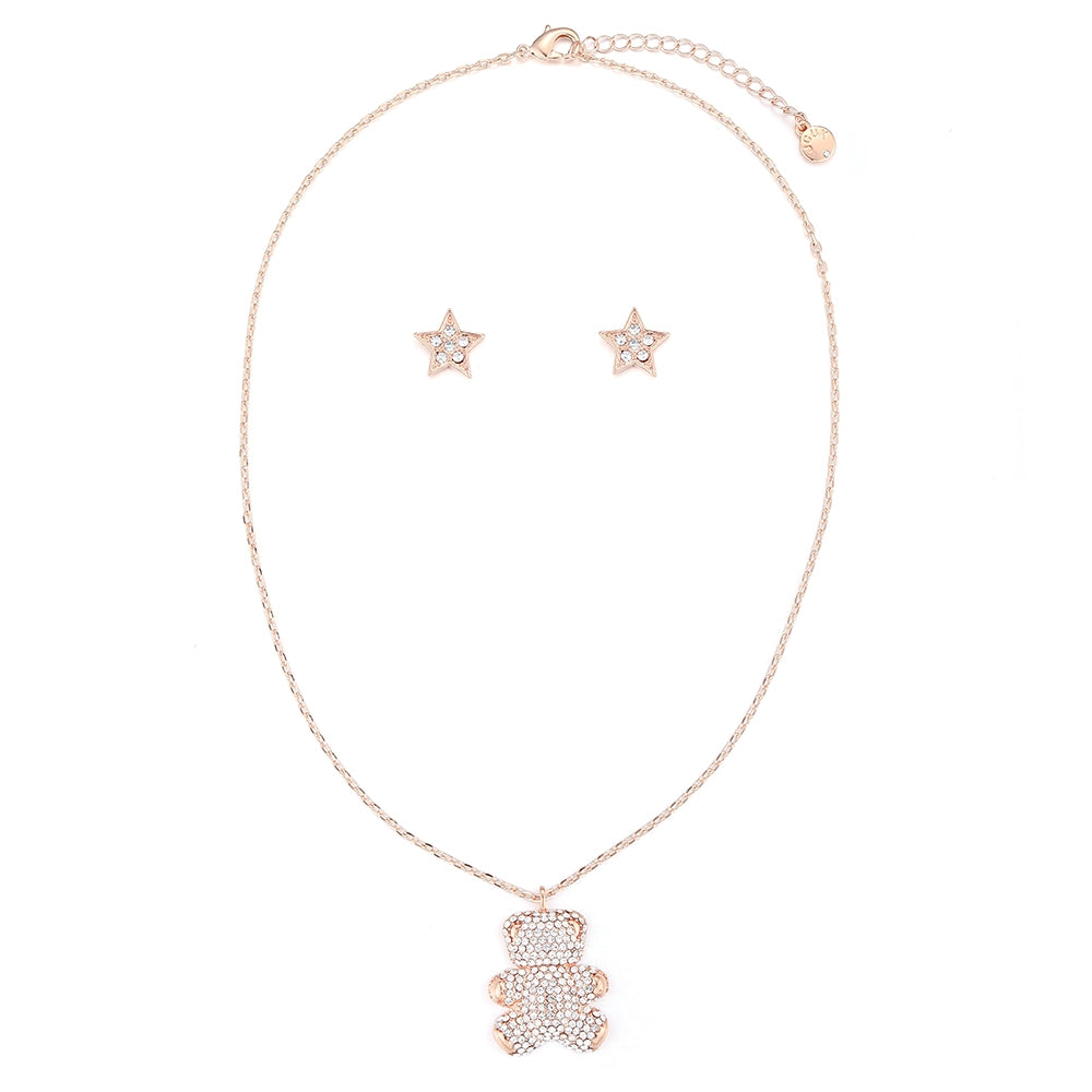 Teddy Bear Pendant Set - Rose Gold (MG18049RG)