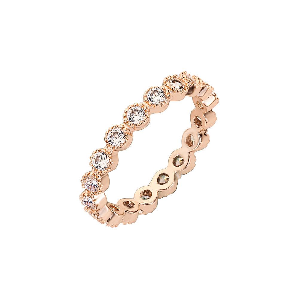 Rose Gold Diamante Band Ring MG2605R101RG
