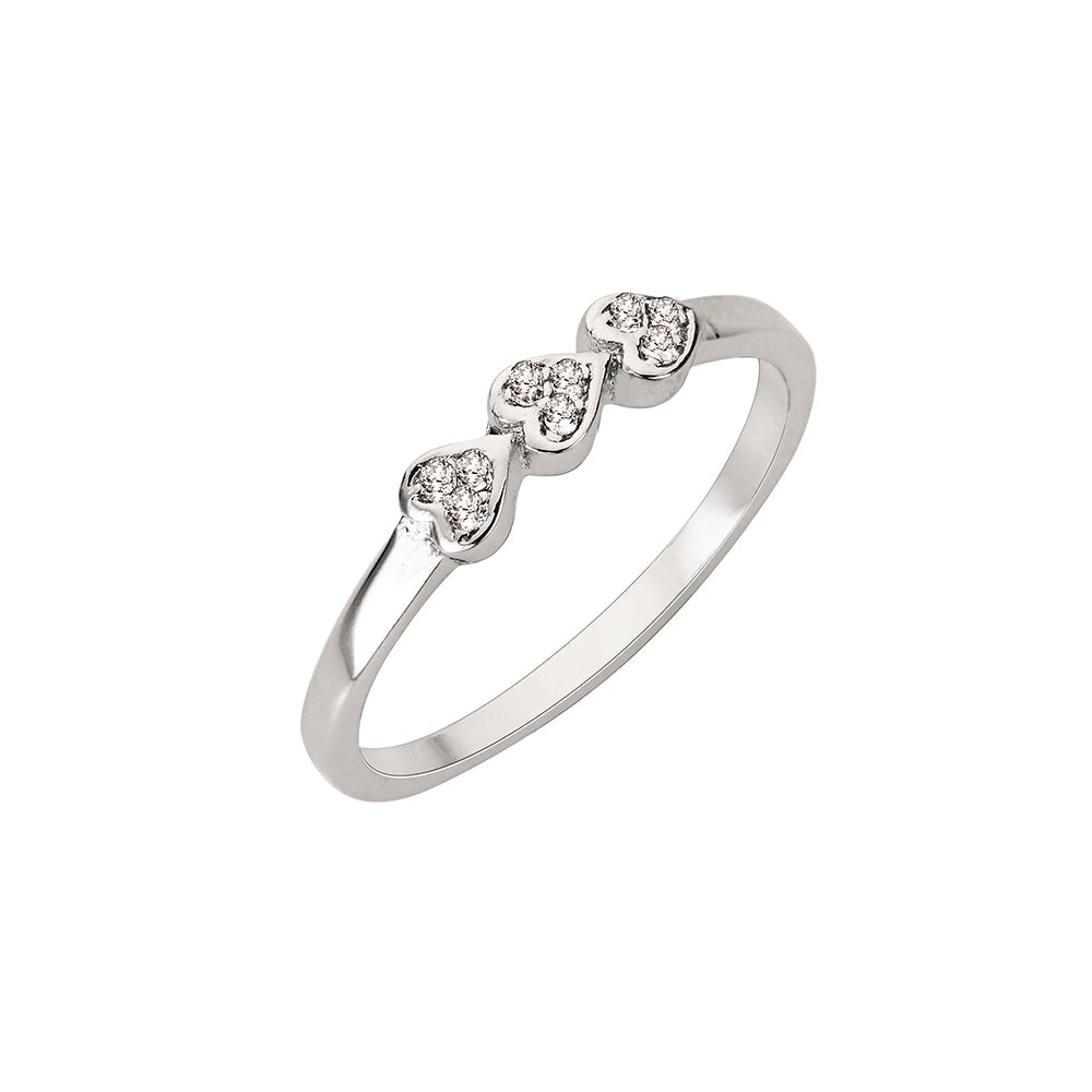 Triple Heart Ring - Silver