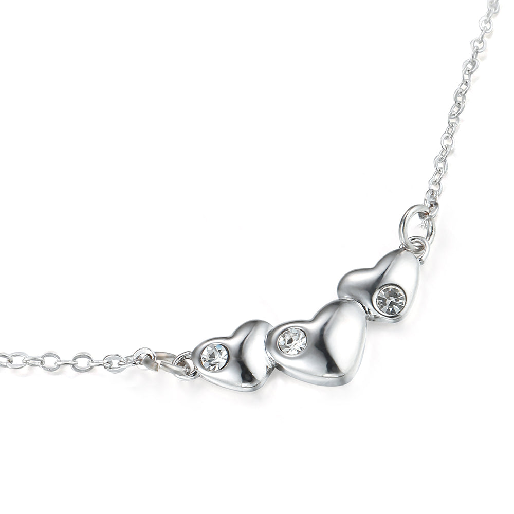 Triple Hearts Pendant - Silver