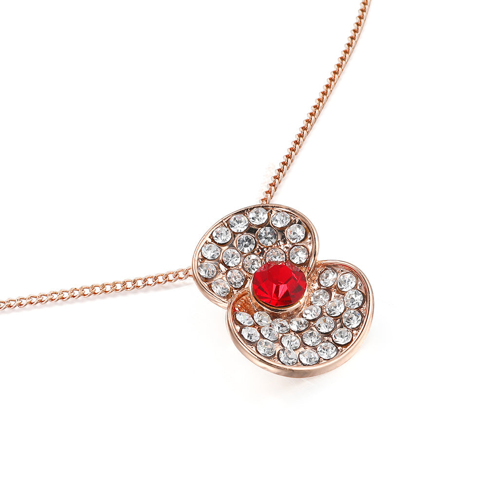 Poppy Pendant - Rose Gold-Clear