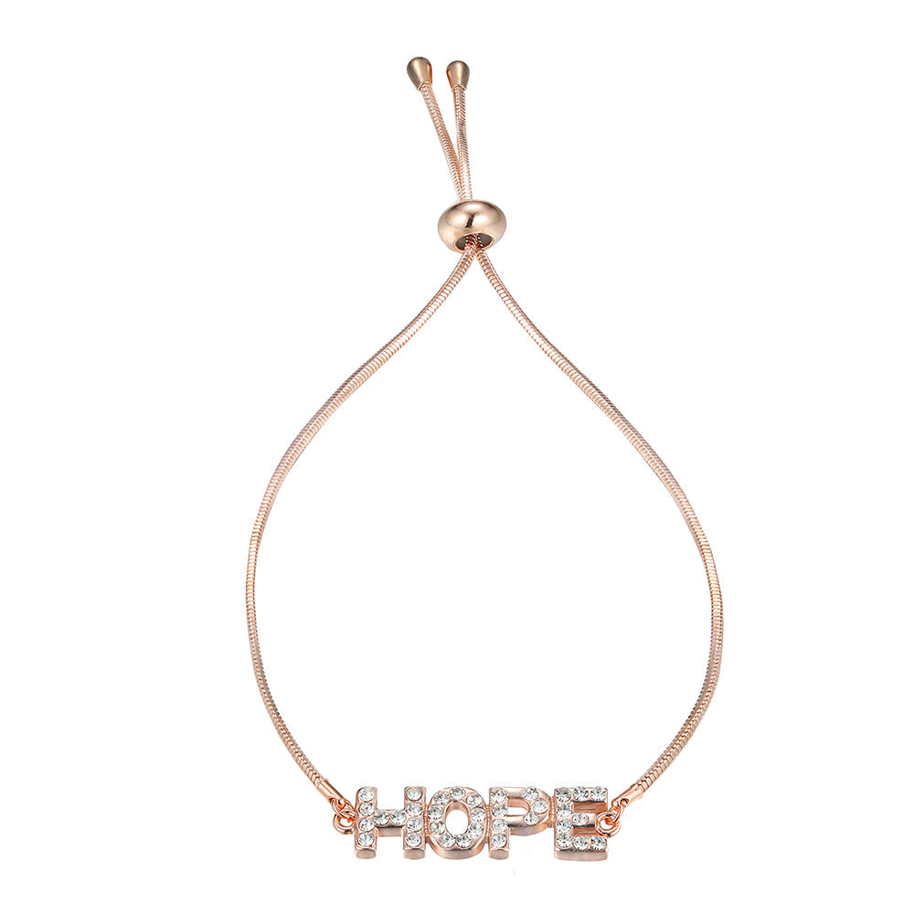'Hope' Slider Bracelet - Rose Gold