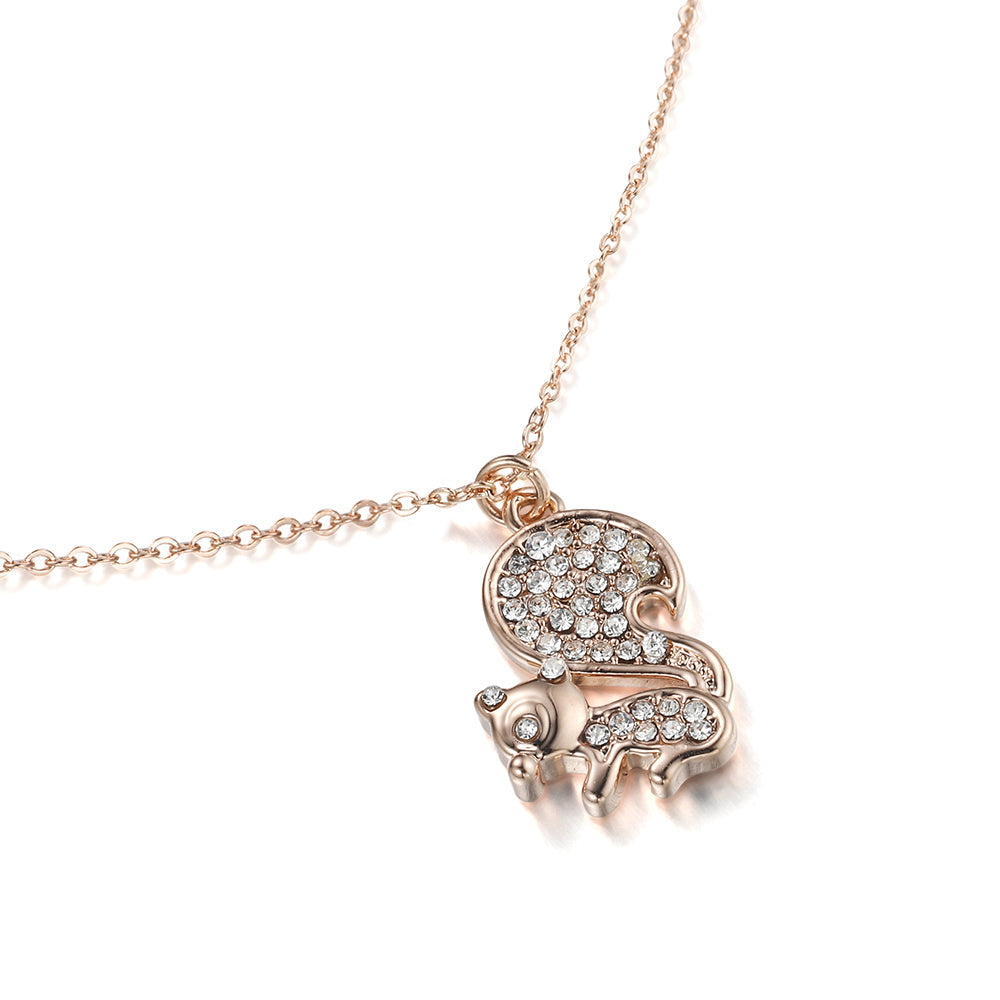 Squirrel Pendant - Rose Gold