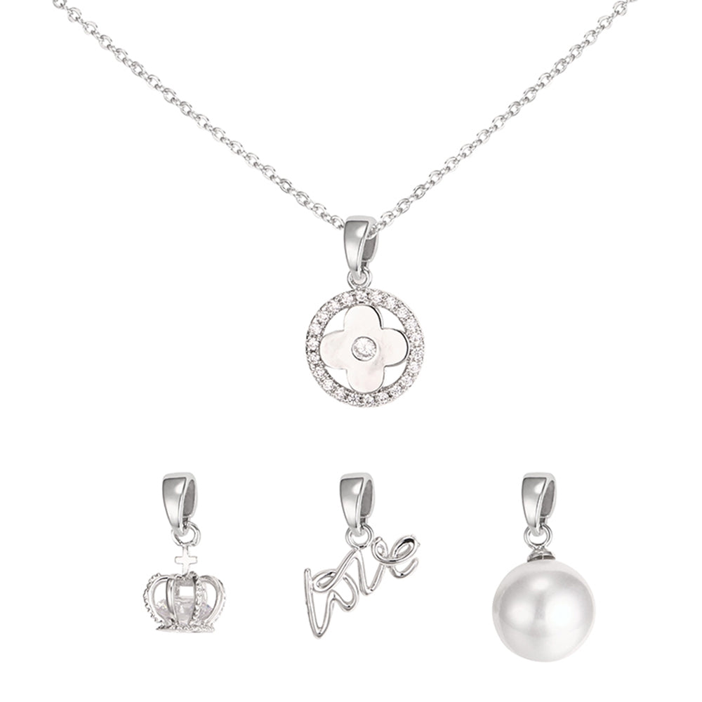 Clover Interchangeable Charm Pendant - Silver (MS18003SL)