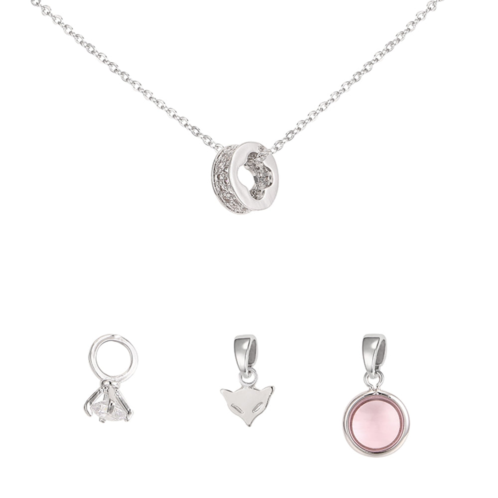 Clover Barrel Interchangeable Charm Pendant - Silver (MS18004SL)