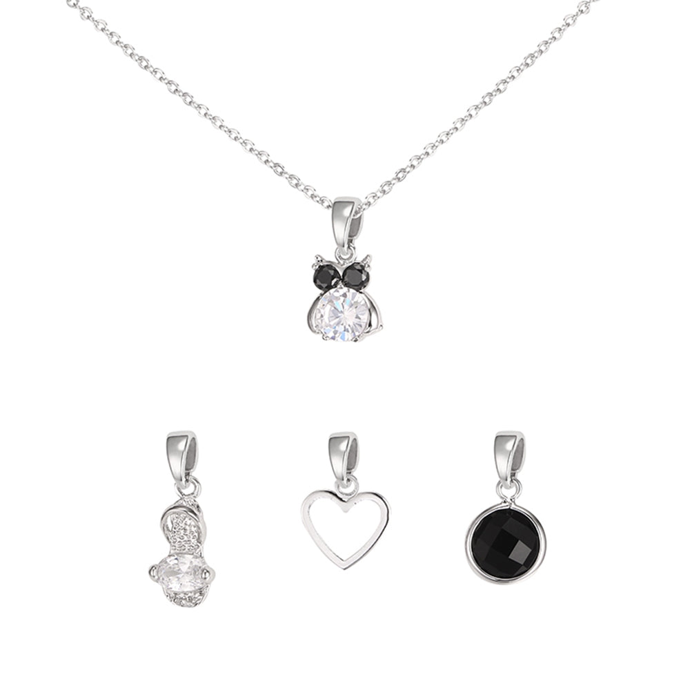 Owl Interchangeable Charm Pendant - Silver (MS18006SL)