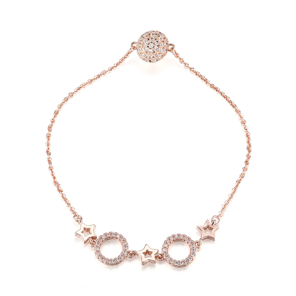 Circle and Stars Bracelet - Rose Gold (MS18043RG)